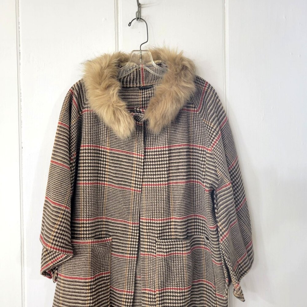 Coco + Carmen Houndstooth Plaid Coat One Size - Picture 2 of 6